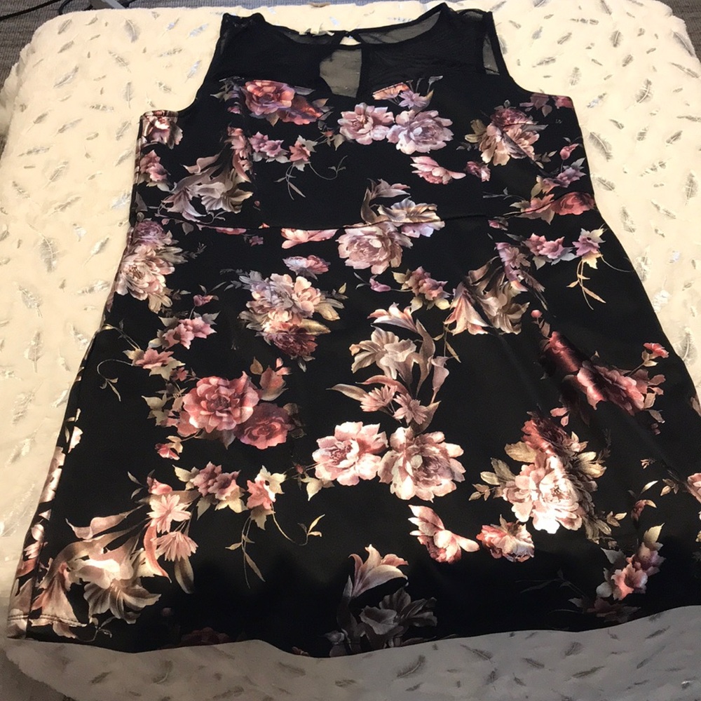 Maurices Black Floral Cocktail Dress